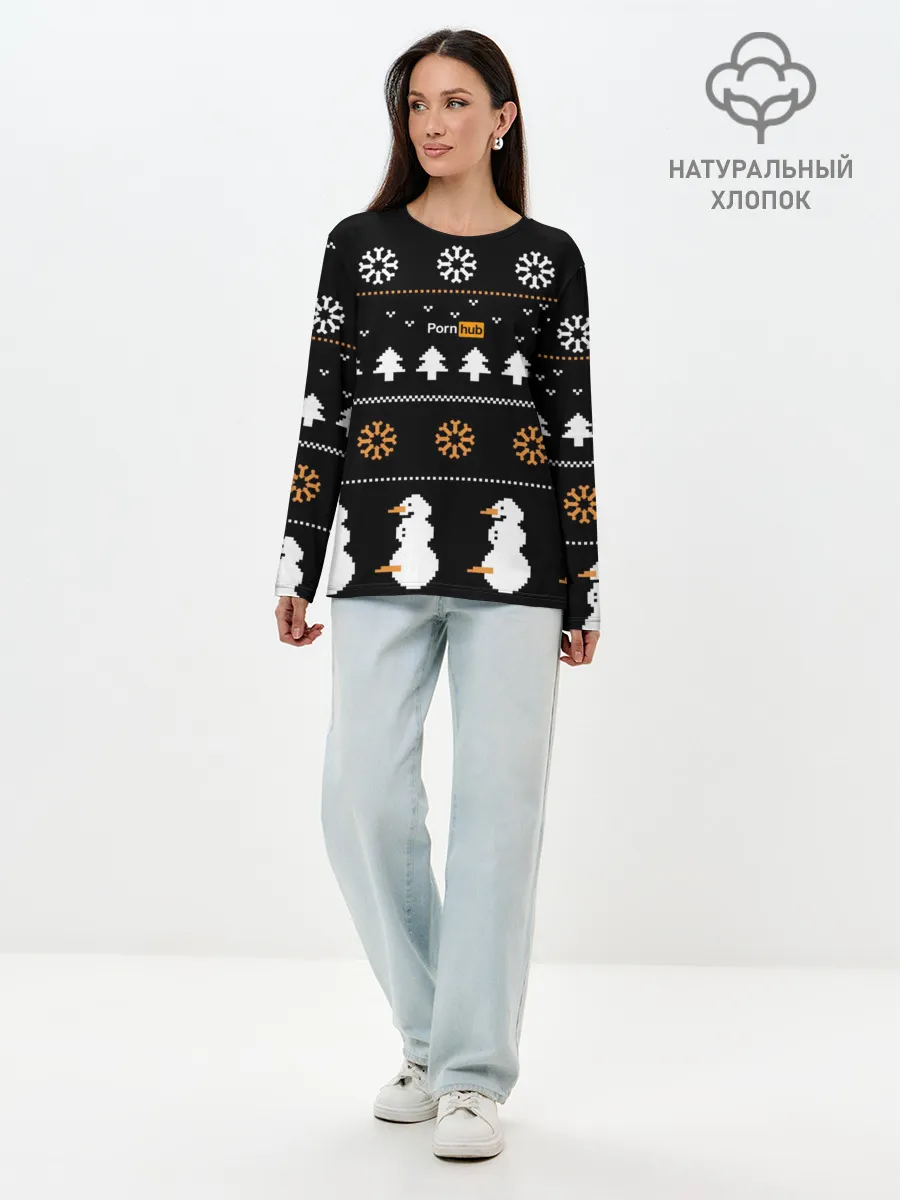 Лонгслив женский. Хлопок / PORN HUB