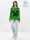 Лонгслив женский. Хлопок / ЗИМНИЙ MINECRAFT