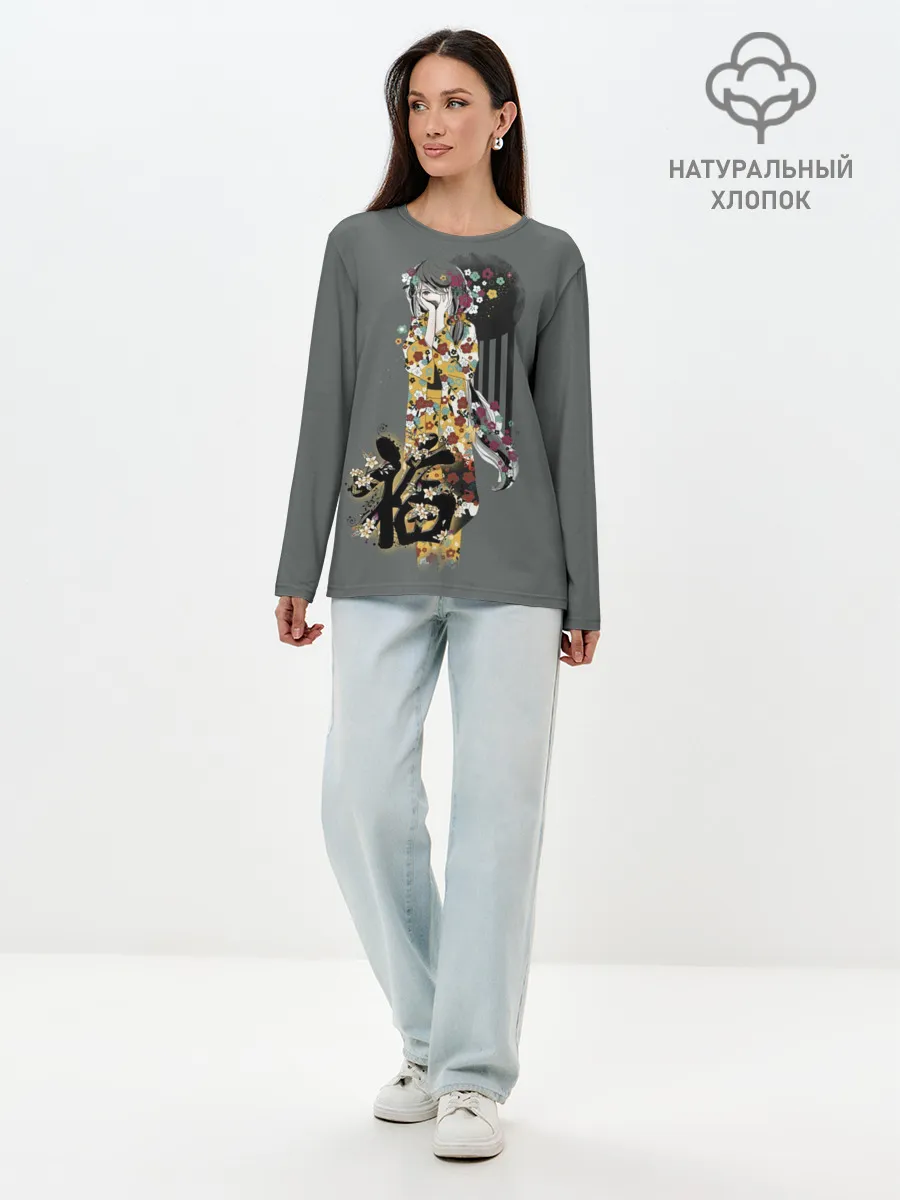 Лонгслив женский. Хлопок / Гейша