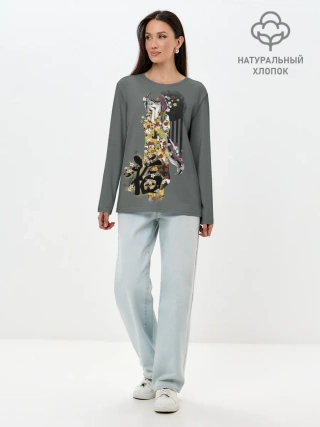 Лонгслив женский. Хлопок / Гейша