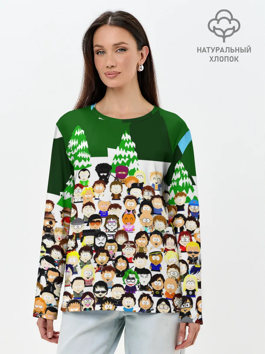 Лонгслив женский. Хлопок / Южный Парк / South Park .