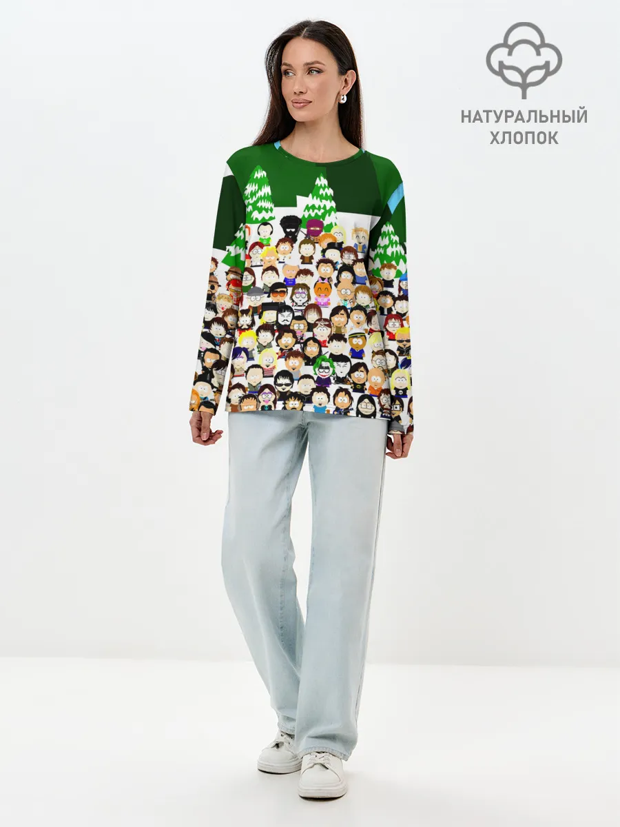 Лонгслив женский. Хлопок / Южный Парк / South Park .