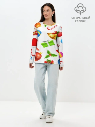 Лонгслив женский. Хлопок / Новый год!