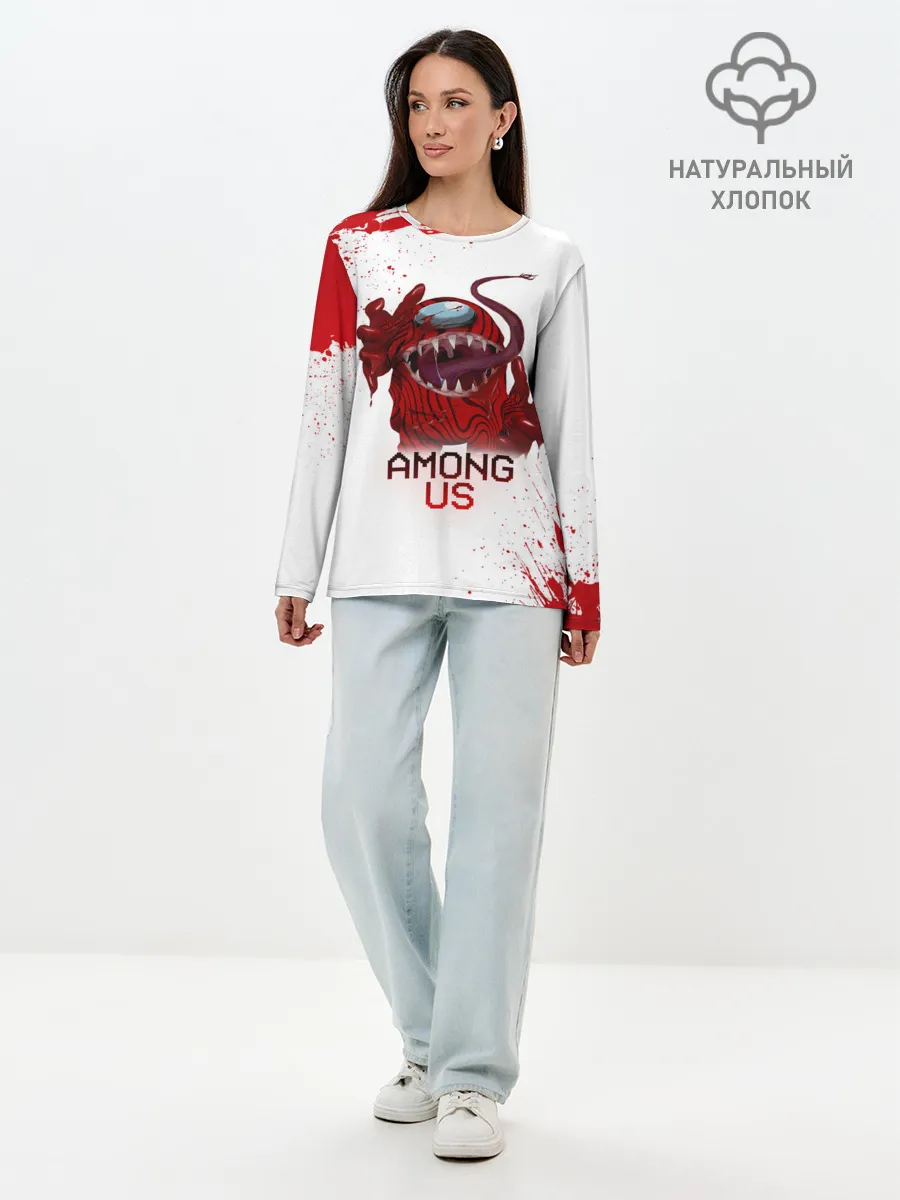 Лонгслив женский. Хлопок / AMONG US - МОНСТР