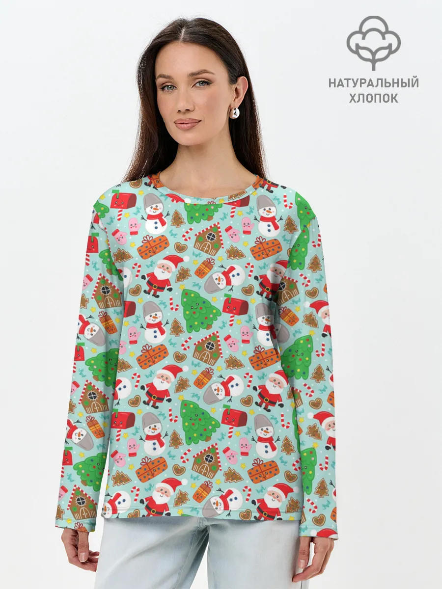 Лонгслив женский. Хлопок / Новый Год