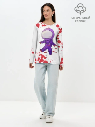 Лонгслив женский. Хлопок / AMONG US - Импостор Покушал