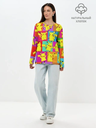 Лонгслив женский. Хлопок / ПИКАЧУ