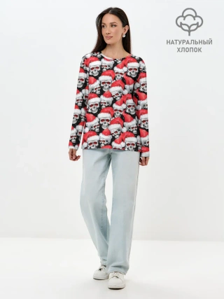 Лонгслив женский. Хлопок / Деды морозы