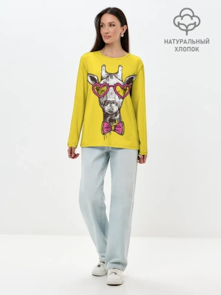 Лонгслив женский. Хлопок / Жираф