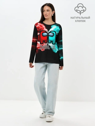 Лонгслив женский. Хлопок / AMONG US - БИТВА ОГНЕЙ