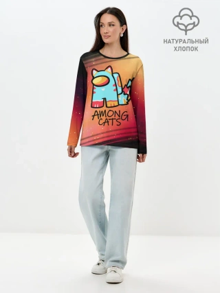 Лонгслив женский. Хлопок / AMONG US - КОТИК