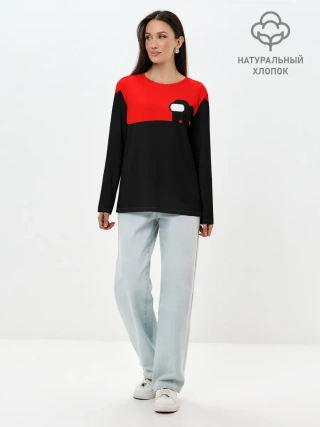 Лонгслив женский. Хлопок / AMONG US - ALONE