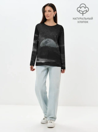 Лонгслив женский. Хлопок / Луна