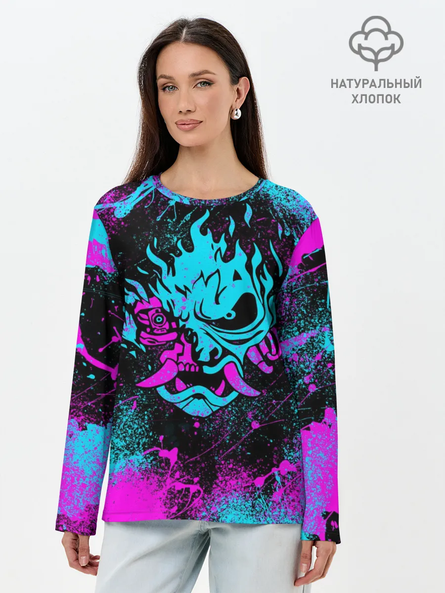Лонгслив женский. Хлопок / NEON SAMURAI | НЕОН САМУРАЙ