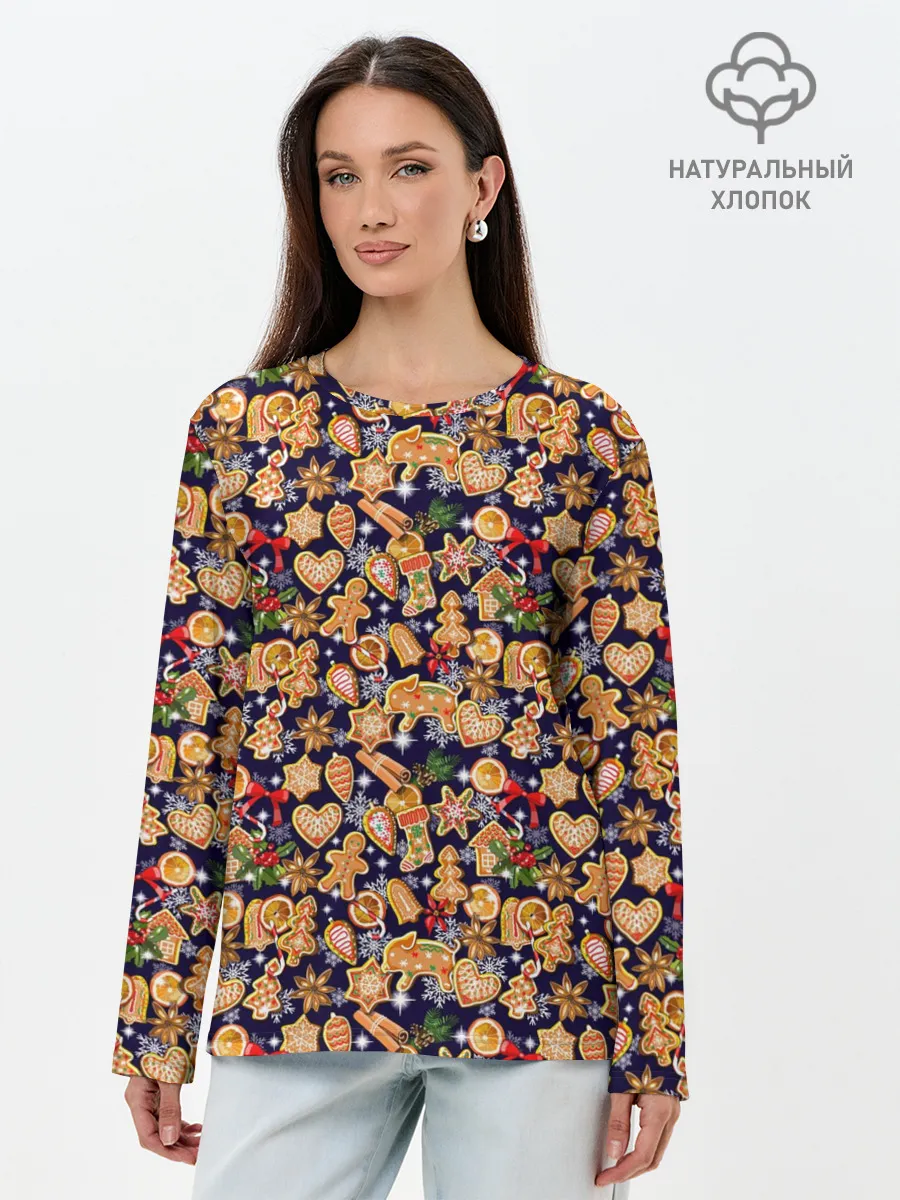 Лонгслив женский. Хлопок / Новый Год