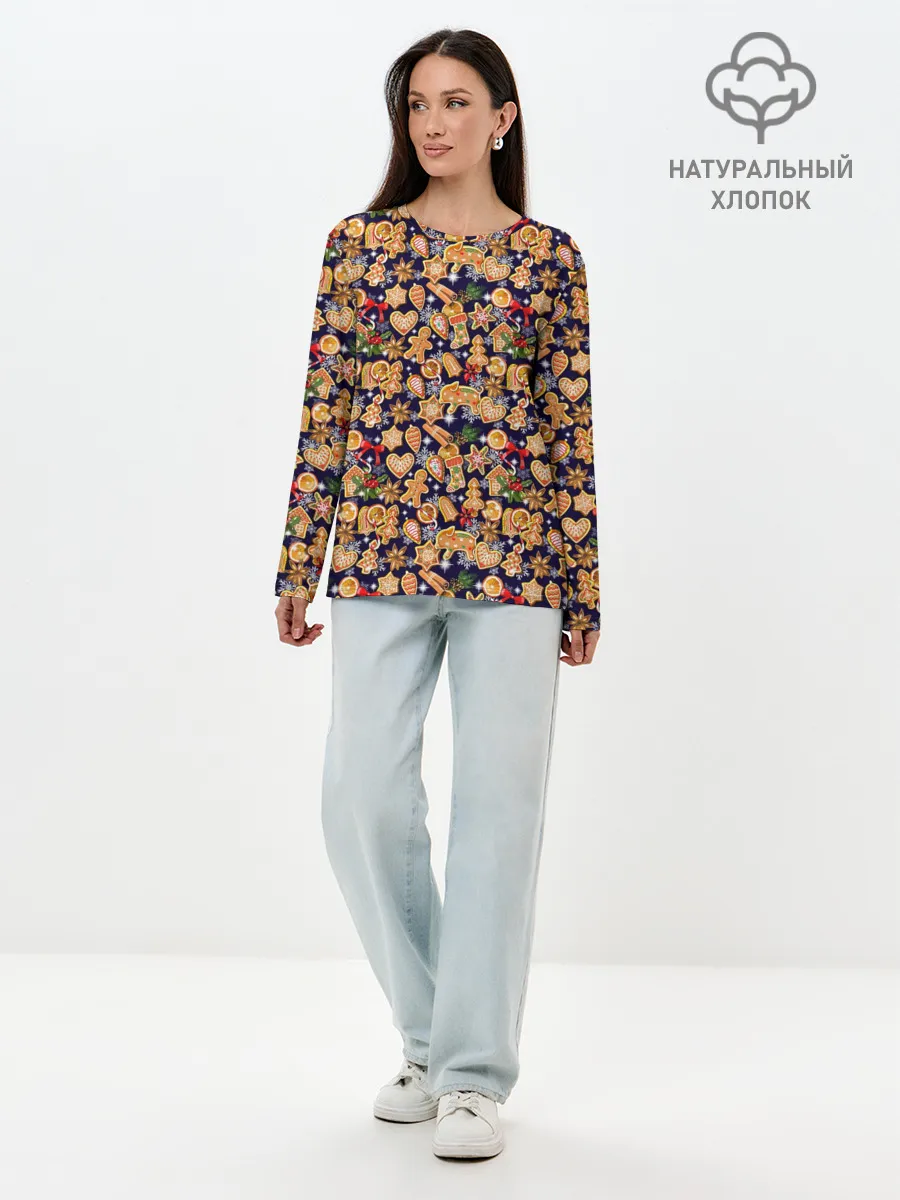 Лонгслив женский. Хлопок / Новый Год