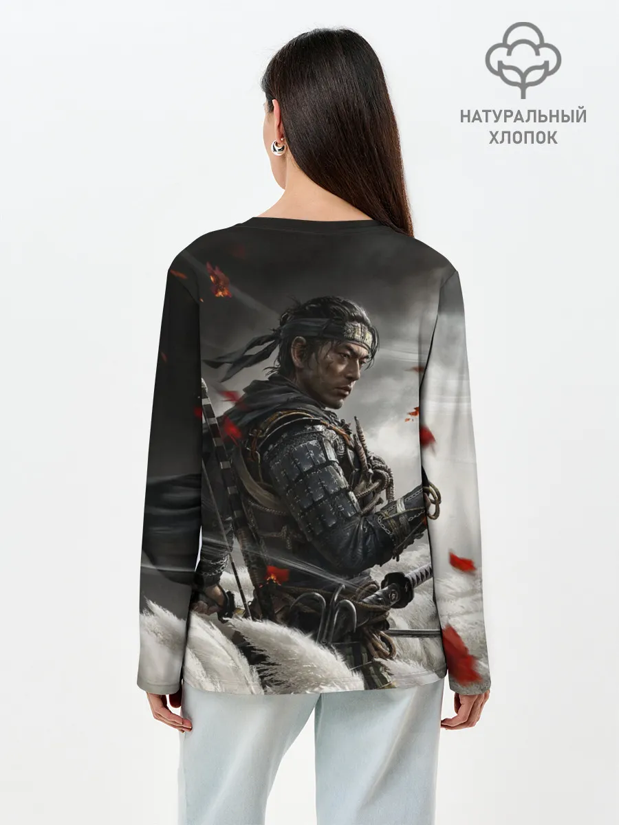 Лонгслив женский. Хлопок / Ghost of Tsushima