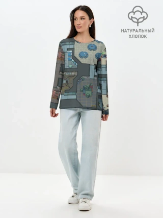 Лонгслив женский. Хлопок / AMONG US - КАРТА