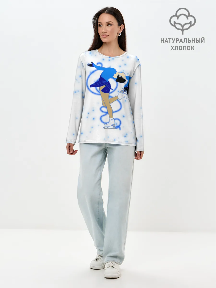 Лонгслив женский. Хлопок / Фигурное катание