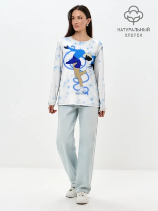 Лонгслив женский. Хлопок / Фигурное катание