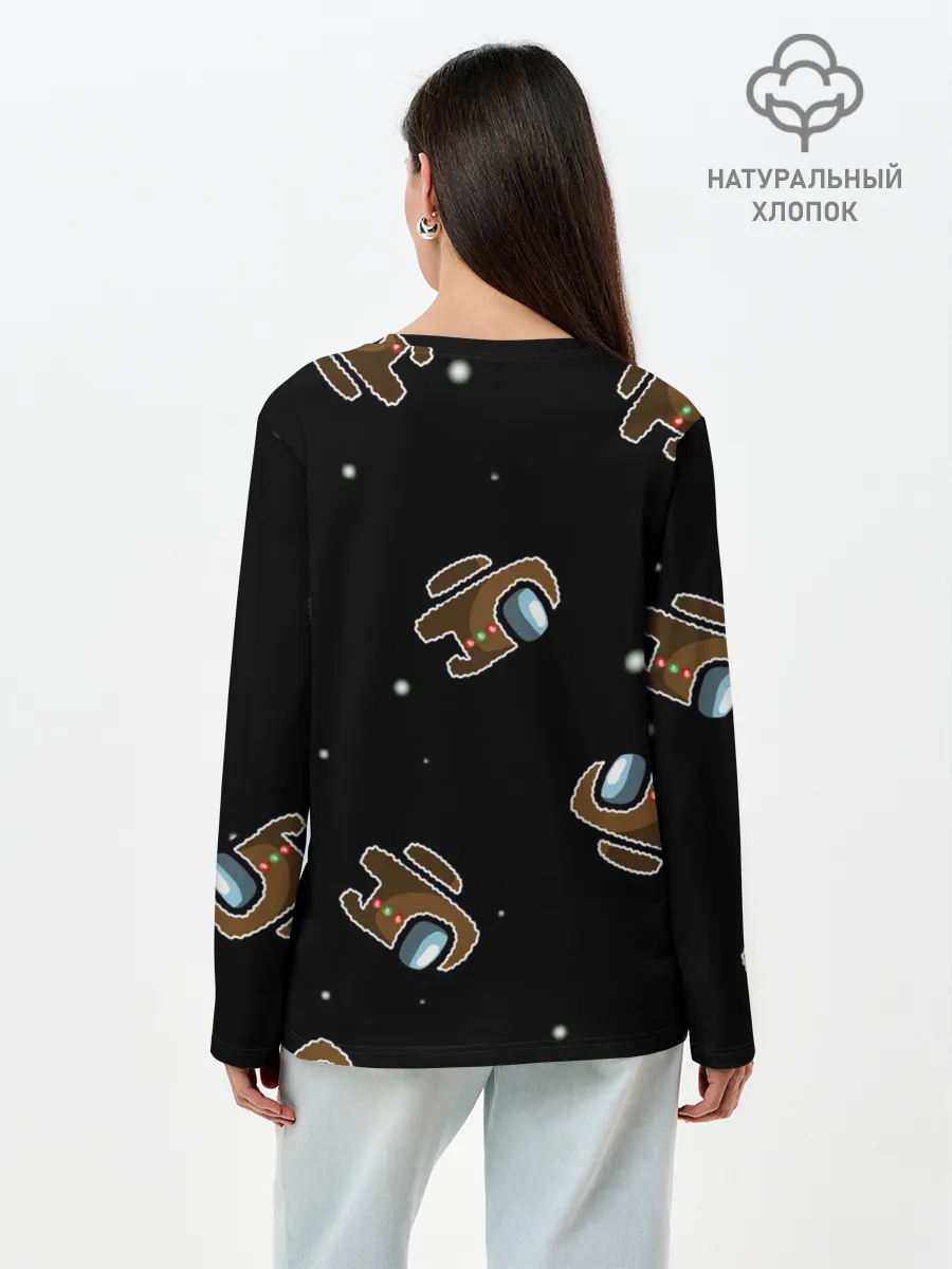 Лонгслив женский. Хлопок / пряник among us