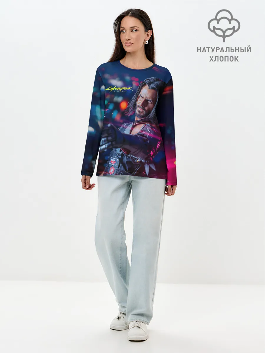 Лонгслив женский. Хлопок / Cyberpunk 2077