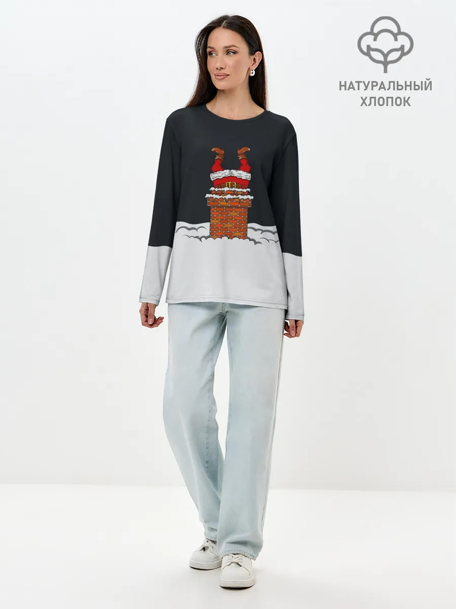 Лонгслив женский. Хлопок / С Новым Годом!