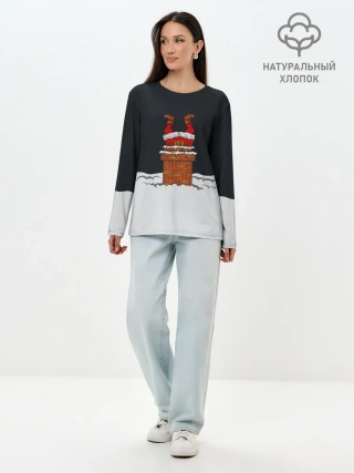 Лонгслив женский. Хлопок / С Новым Годом!