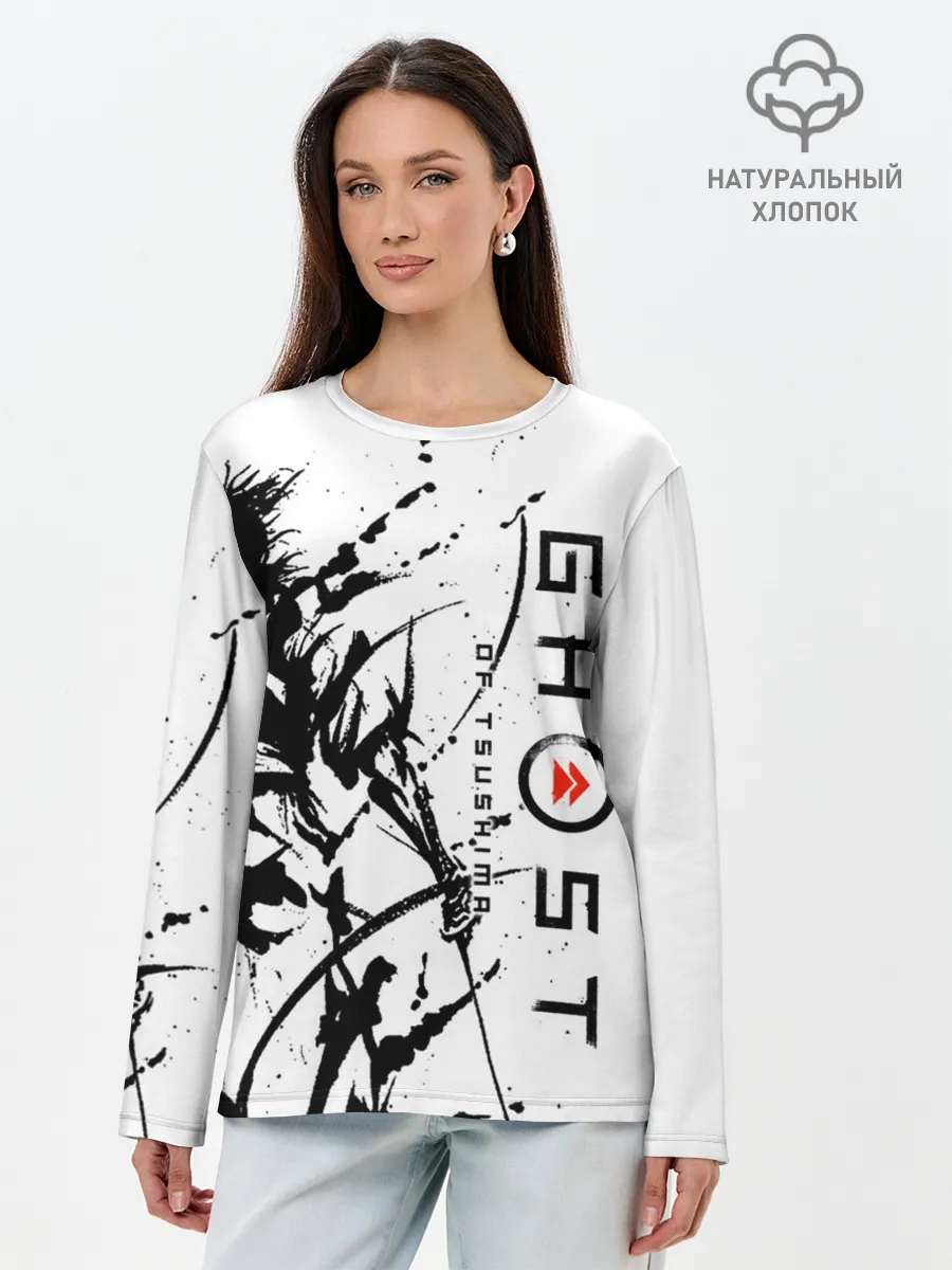 Лонгслив женский. Хлопок / Ghost of Tsushima