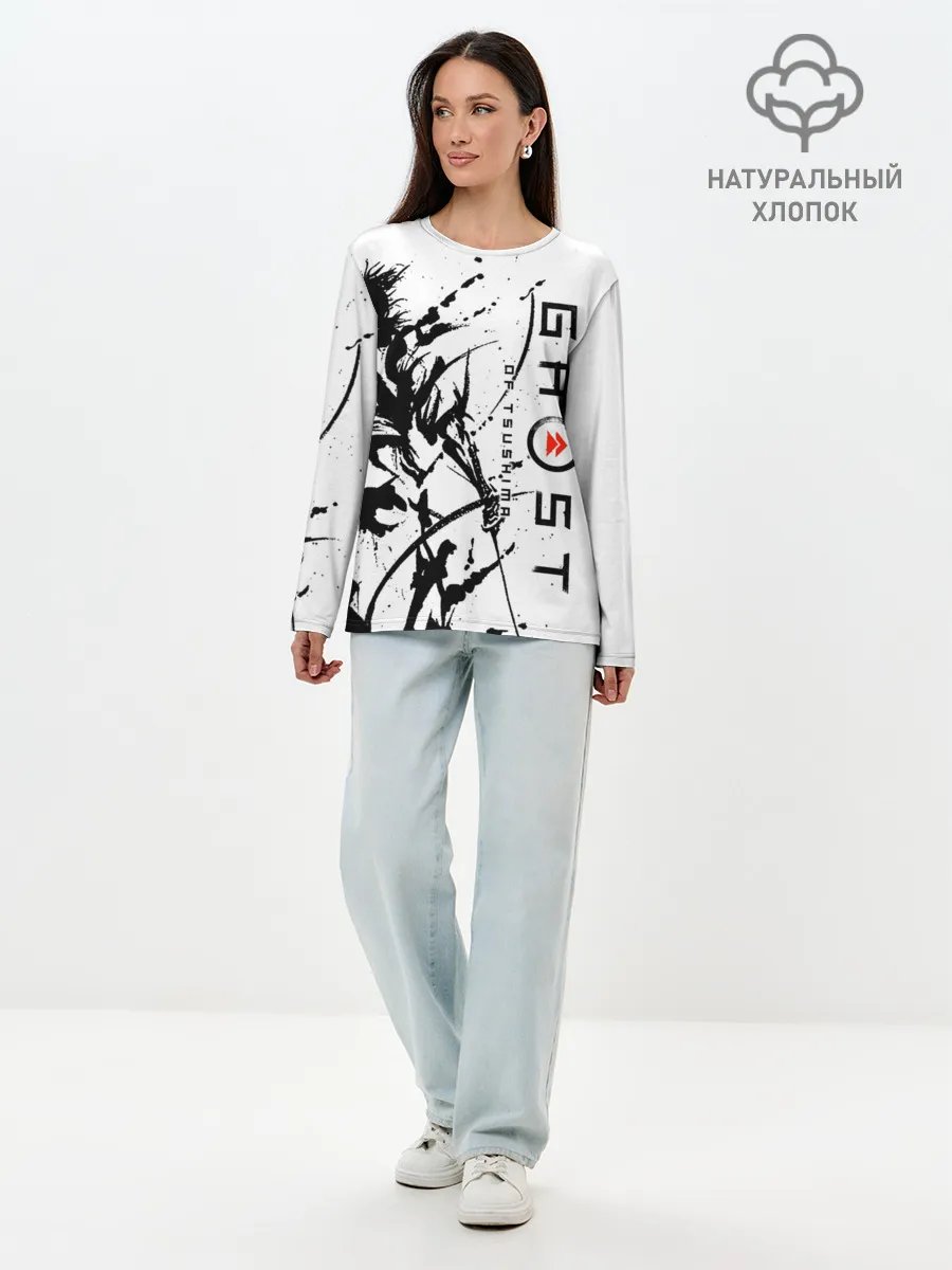 Лонгслив женский. Хлопок / Ghost of Tsushima