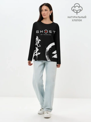 Лонгслив женский. Хлопок / Ghost of Tsushima