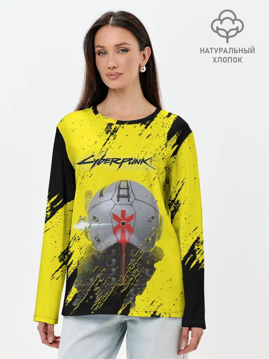 Лонгслив женский. Хлопок / Cyberpunk 2077