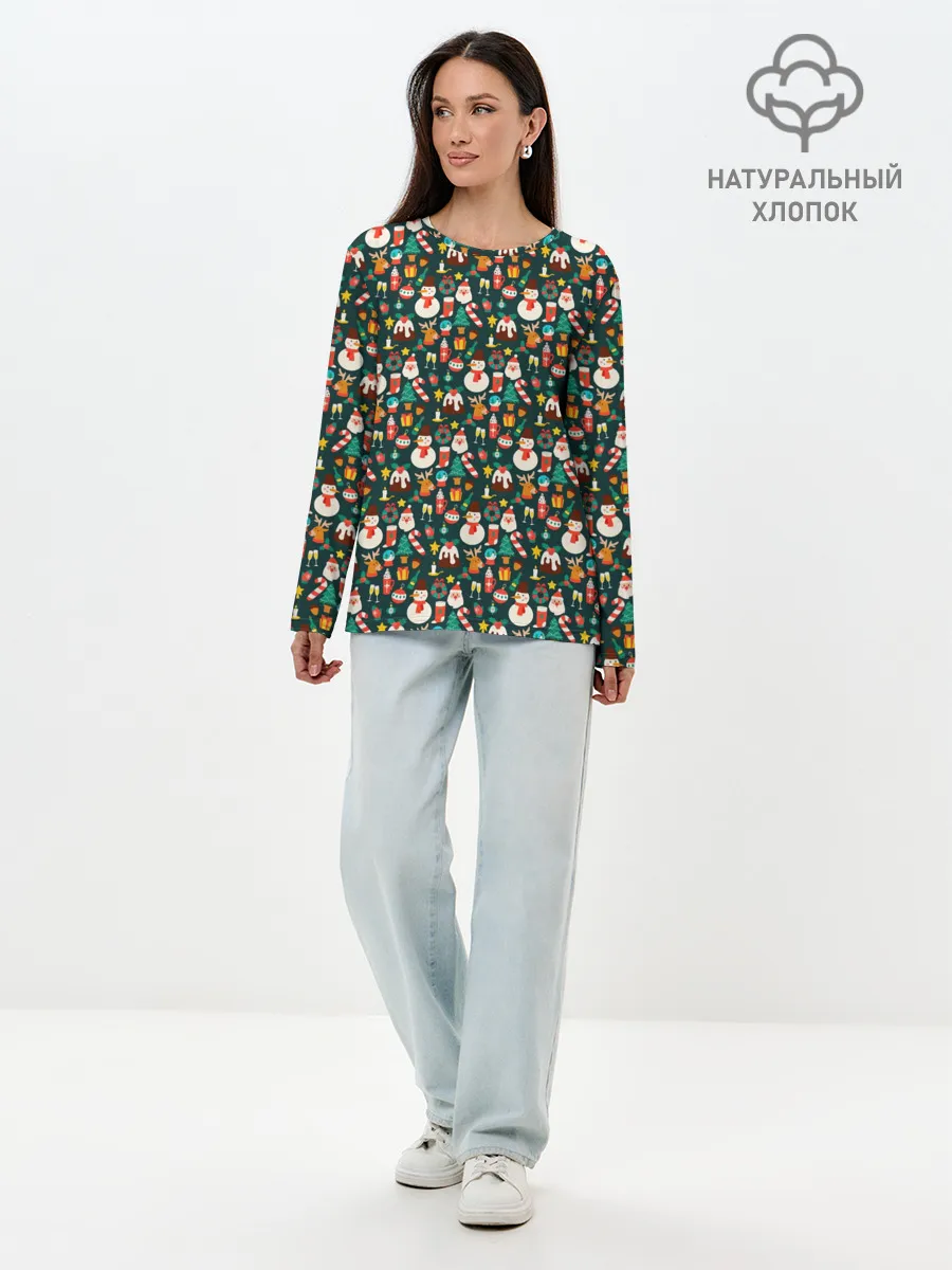 Лонгслив женский. Хлопок / Новый Год