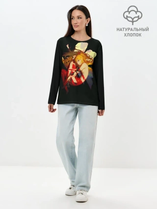 Лонгслив женский. Хлопок / Аска Евангелион Nerv