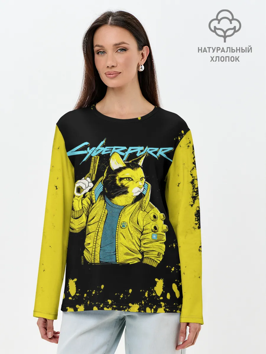 Лонгслив женский. Хлопок / CyberPunk 2077