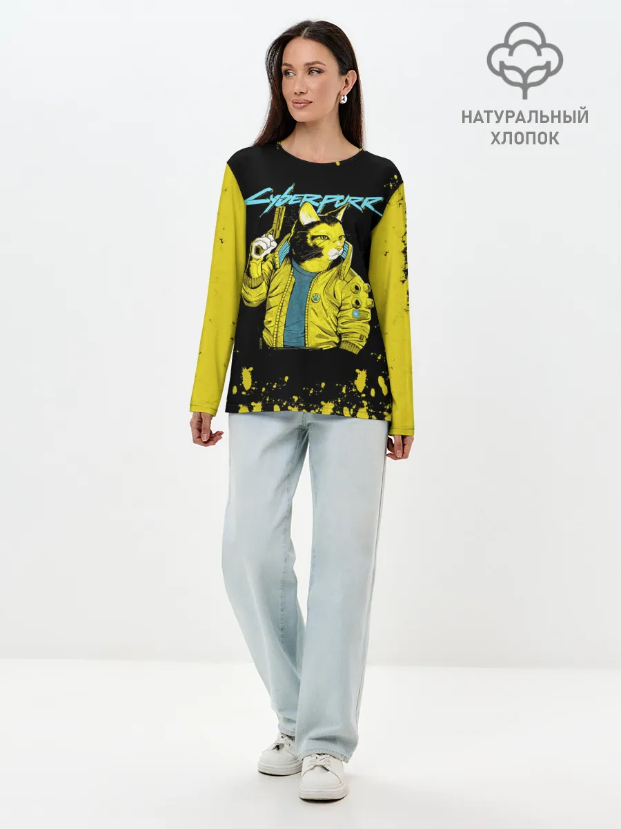 Лонгслив женский. Хлопок / CyberPunk 2077