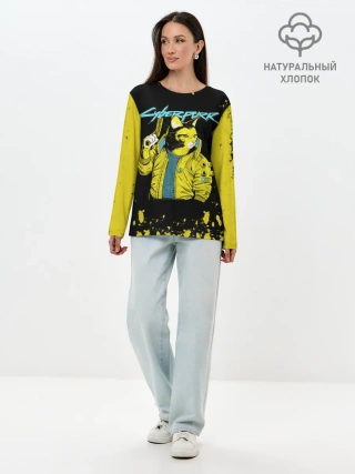 Лонгслив женский. Хлопок / CyberPunk 2077