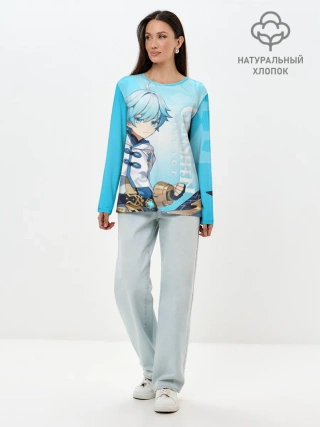 Лонгслив женский. Хлопок / GENSHIN IMPACT, ЧЖУН ЮНЬ