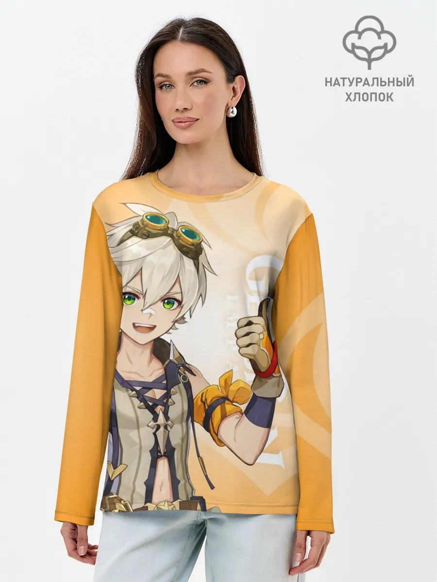 Лонгслив женский. Хлопок / GENSHIN IMPACT, БЕННЕТ