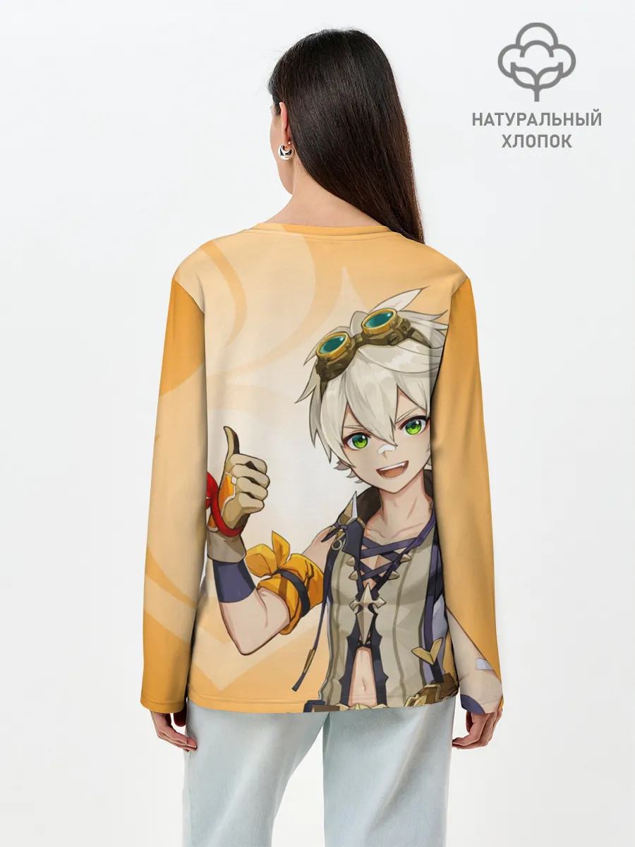 Лонгслив женский. Хлопок / GENSHIN IMPACT, БЕННЕТ
