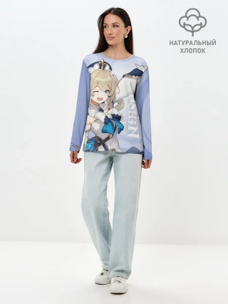 Лонгслив женский. Хлопок / GENSHIN IMPACT, БАРБАРА,