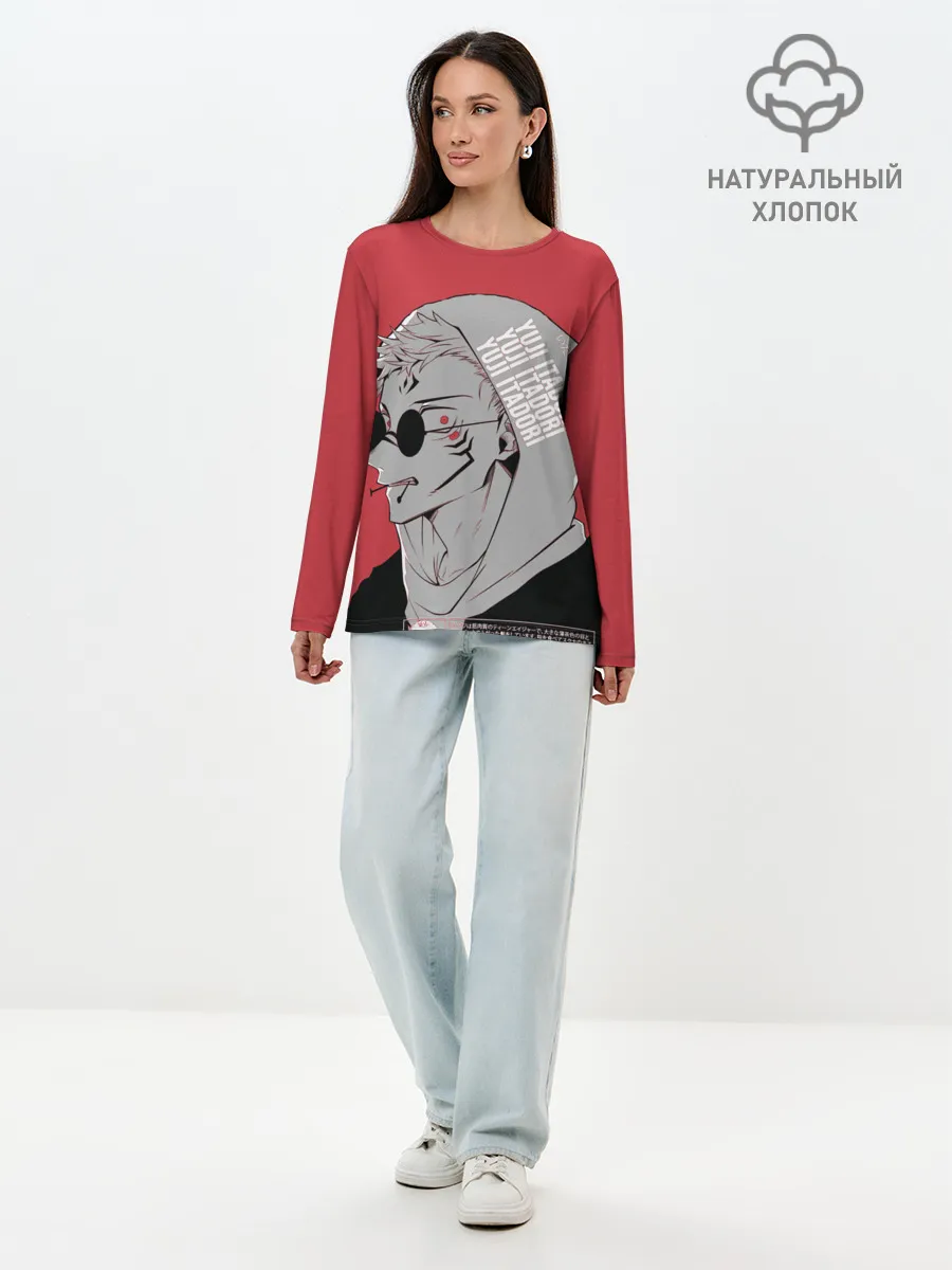 Лонгслив женский. Хлопок / Магическая битва, jujutsu