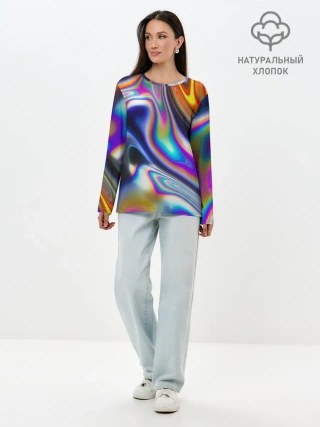 Лонгслив женский. Хлопок / Токсичный
