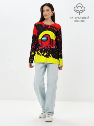 Лонгслив женский. Хлопок / Among Us Impostor.