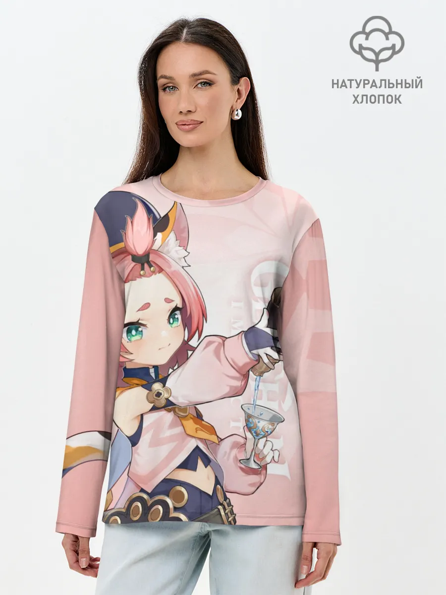 Лонгслив женский. Хлопок / GENSHIN IMPACT, ДИОНА