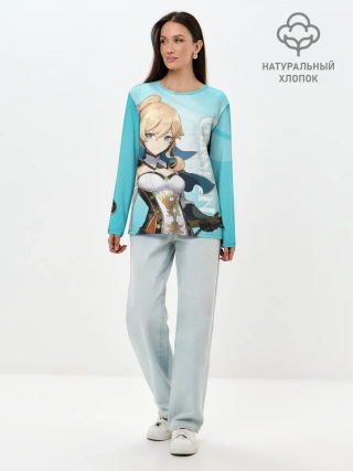 Лонгслив женский. Хлопок / GENSHIN IMPACT, ДЖИНН