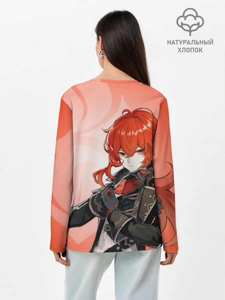 Лонгслив женский. Хлопок / GENSHIN IMPACT, ДИЛЮК