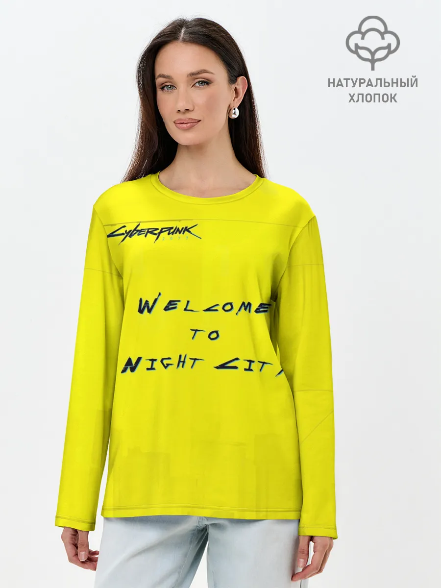 Лонгслив женский. Хлопок / Cyberpunk 2077