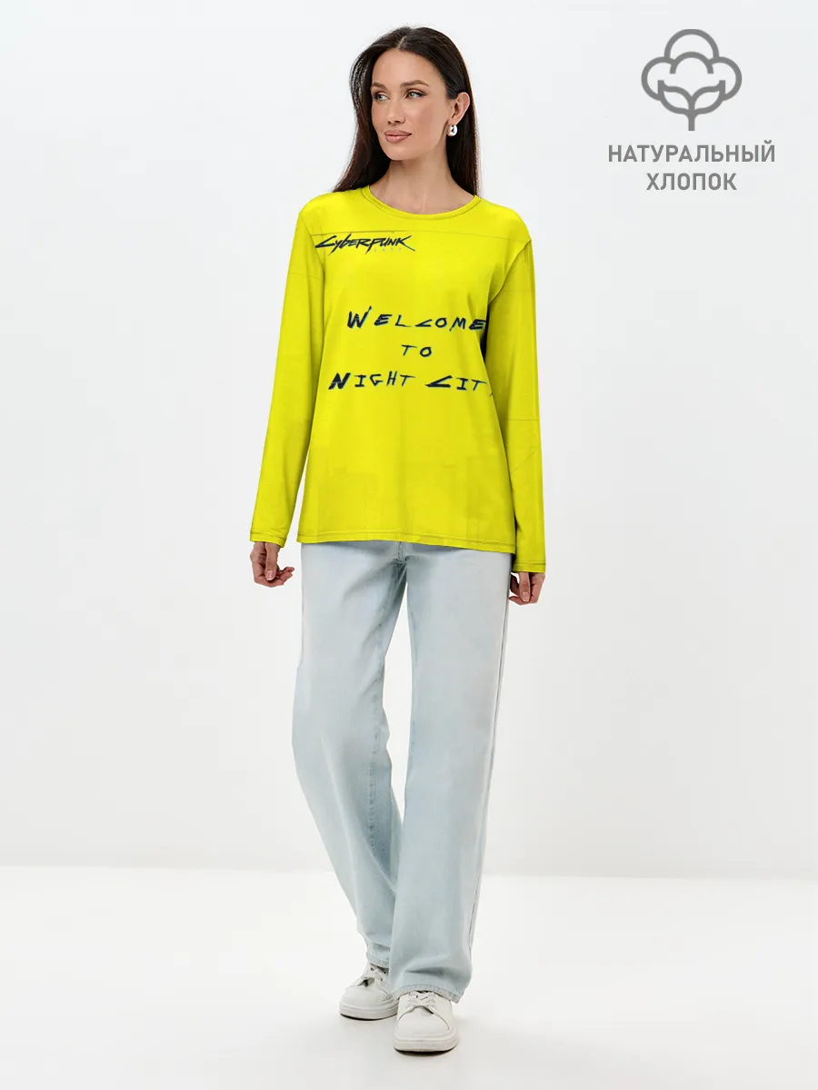 Лонгслив женский. Хлопок / Cyberpunk 2077