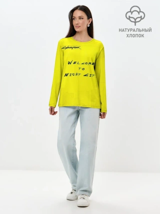 Лонгслив женский. Хлопок / Cyberpunk 2077